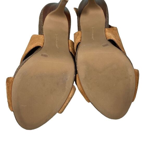 Womens BCBGeneration Brown Suede Open Toe High Heel Shoes - Picture 7 of 9